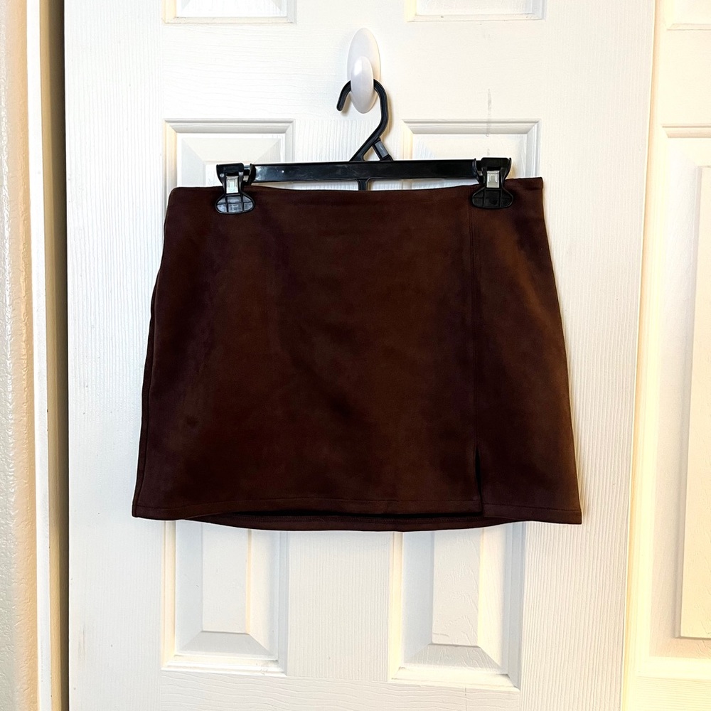 Revolve Song of Style suade Brown Women's Skirt mini skirt